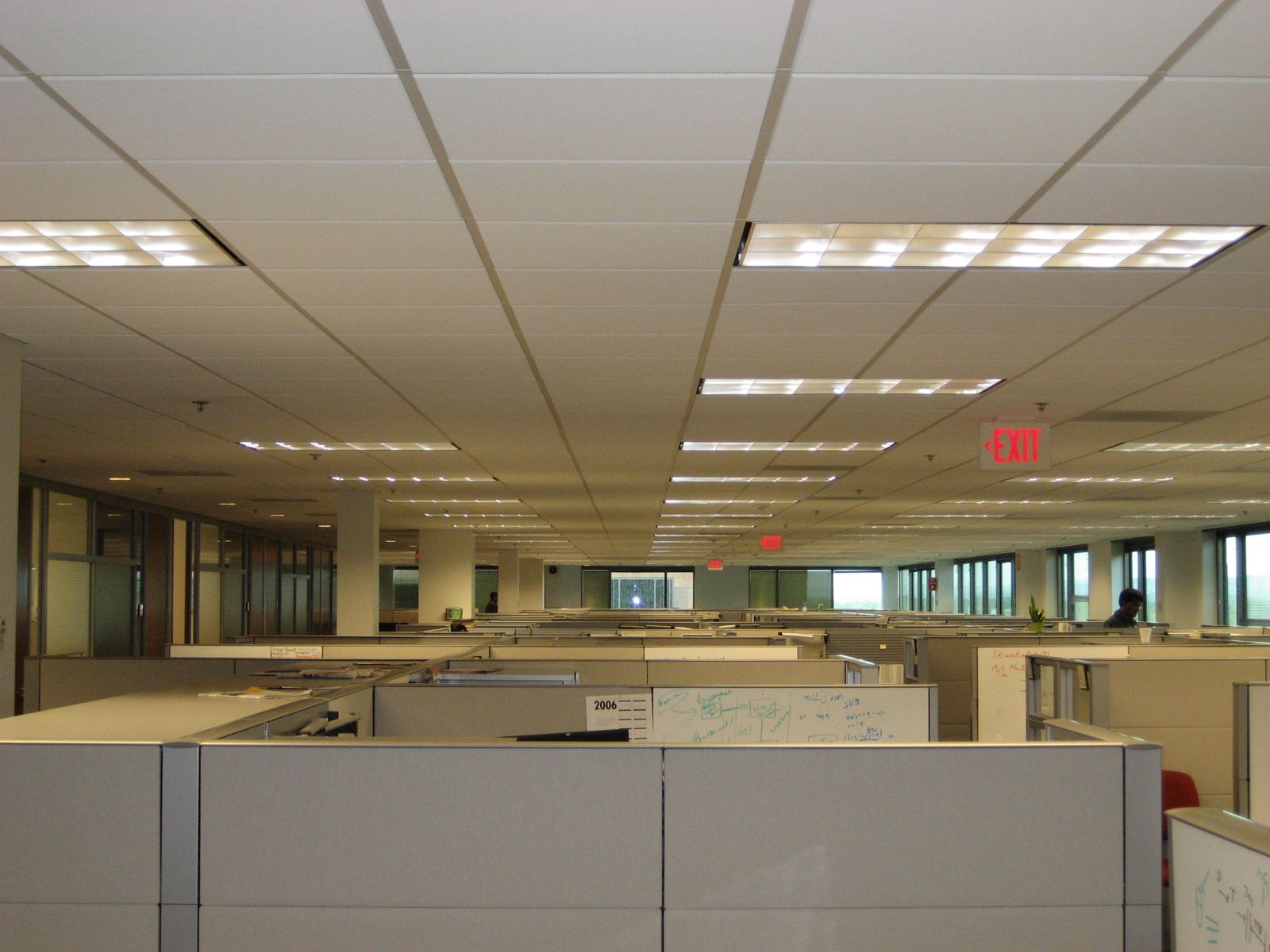 Large floor of office cubicles